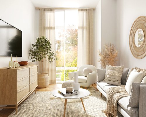 comfortable bright room with natural light